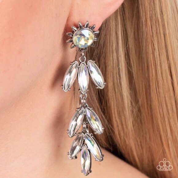 paparazzi Jewelry - Paparazzi Jewelry Accessories - Space Age Sparkle - Yellow Earrings - Vintage